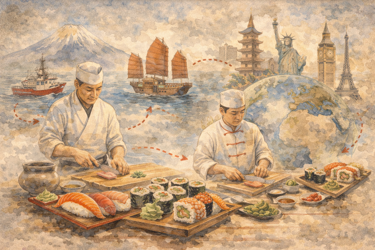 Historia del Sushi: El Viaje de Japón a China y al Mundo