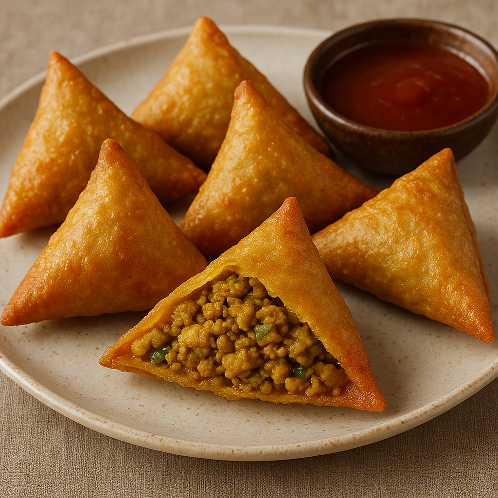 Triangulos de curry fritos