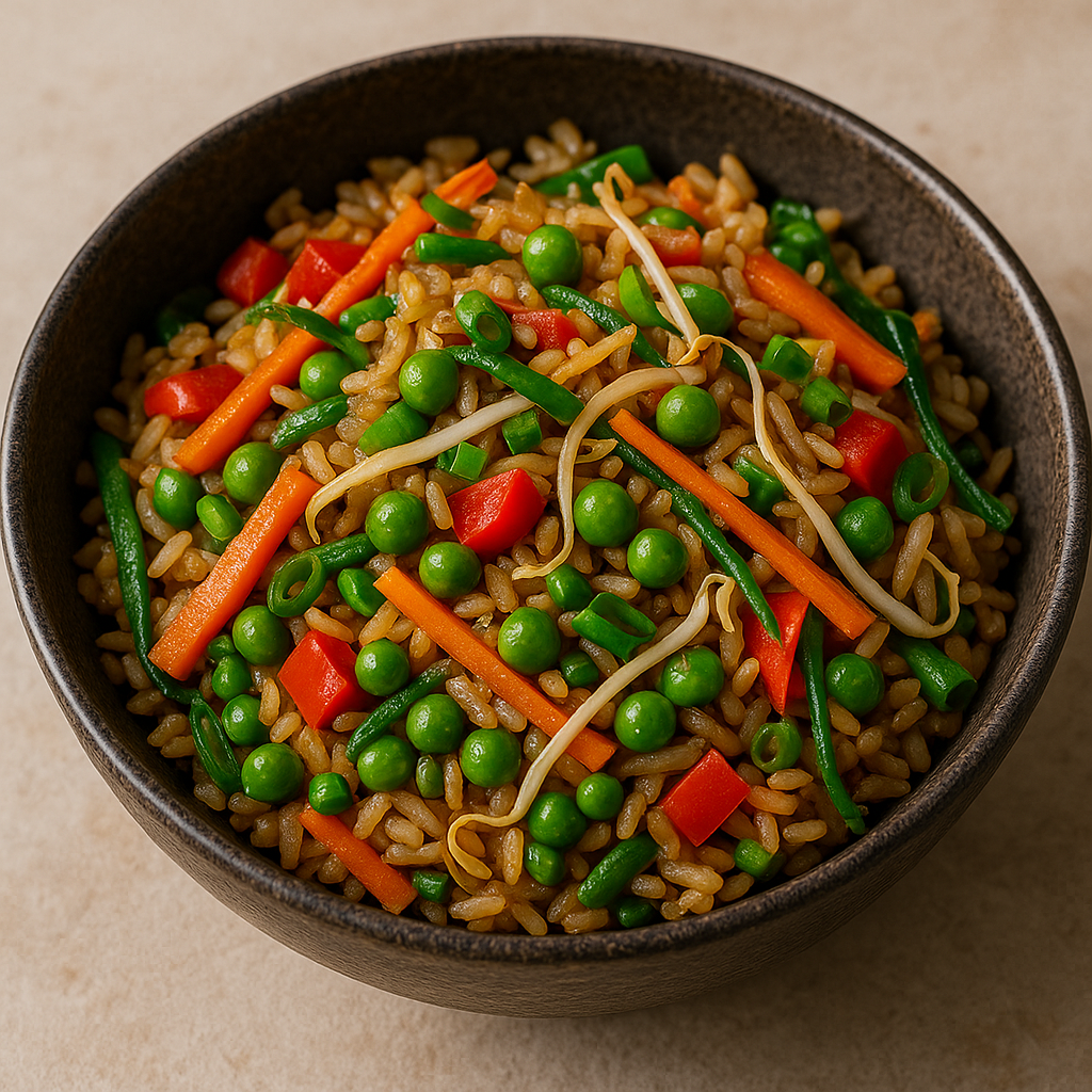 Arroz frito con verduras