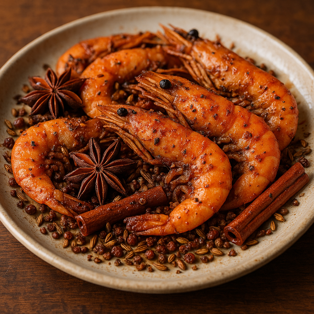 Gambas fritas con cinco sabores