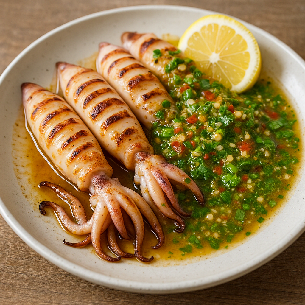 Calamares plancha / salsa tailandesa