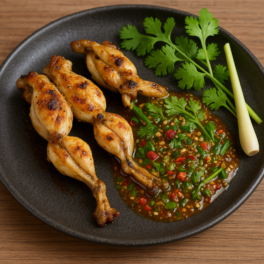Ancas rana plancha / salsa tailandesa