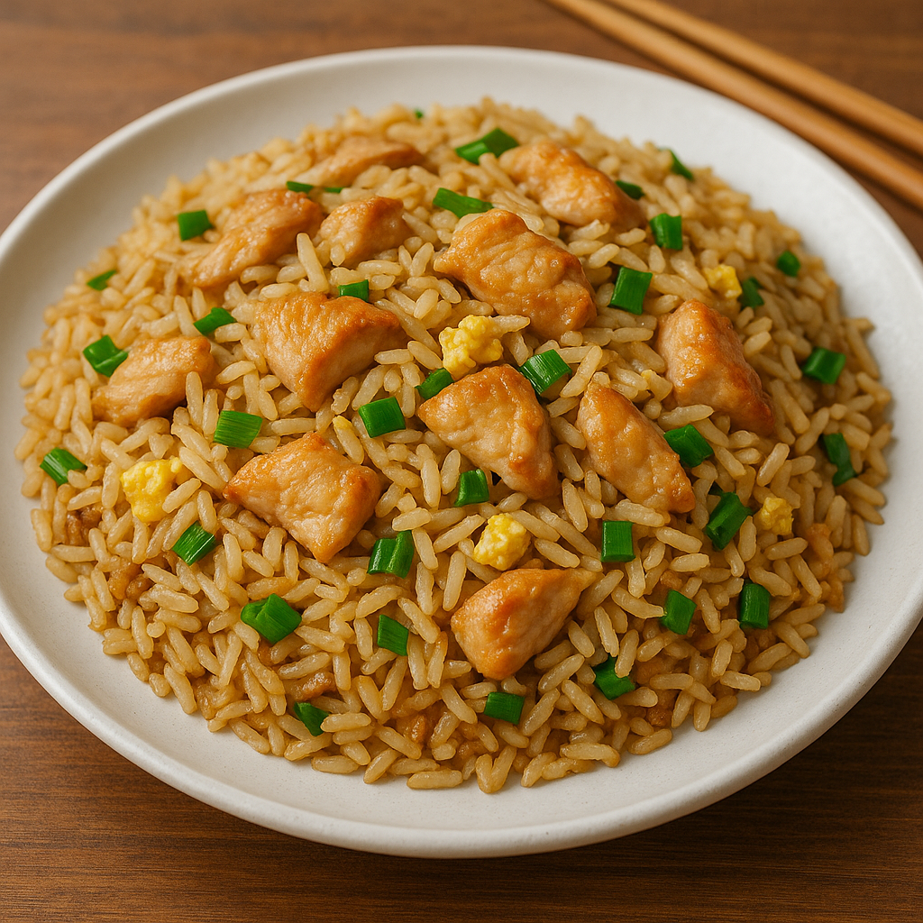 Arroz frito con pollo