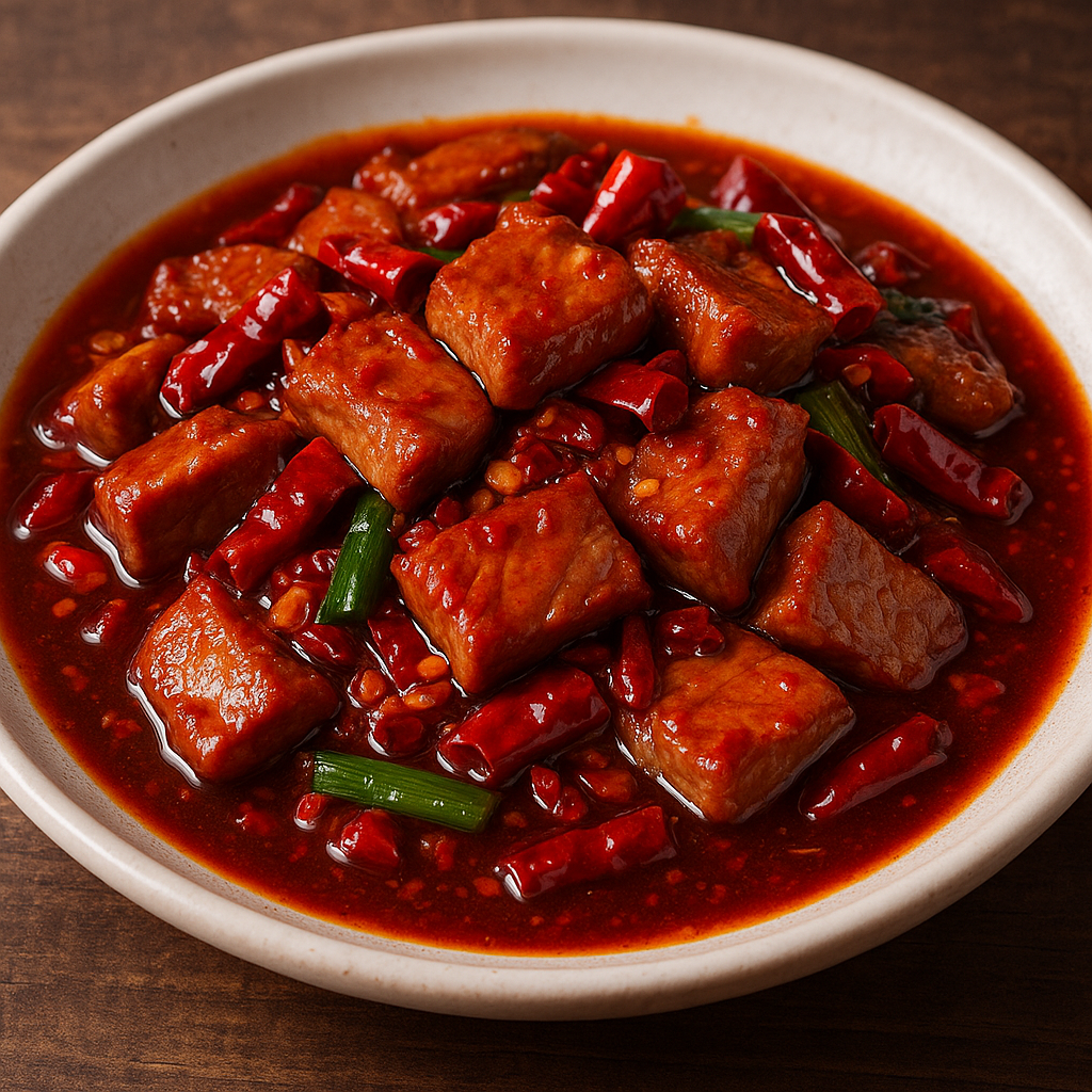 Cerdo con salsa picante