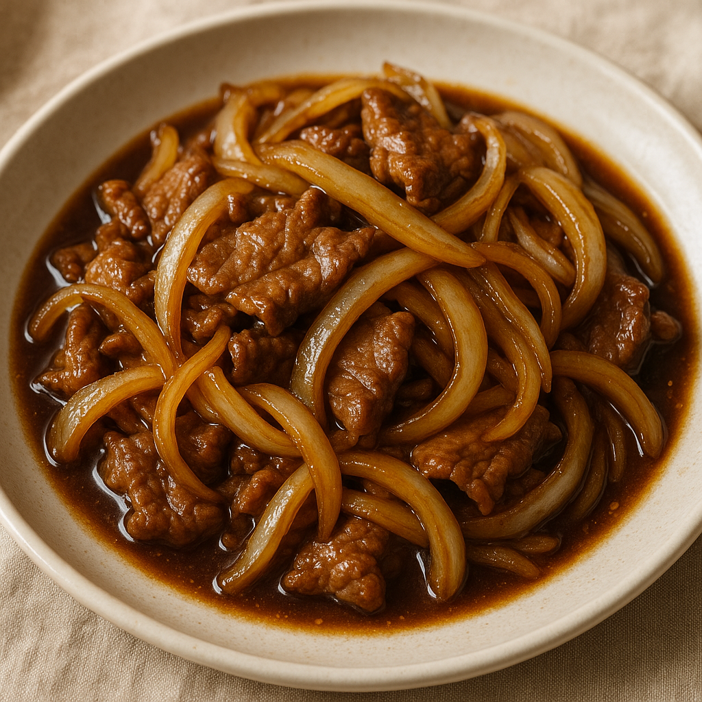 Ternera con cebolla