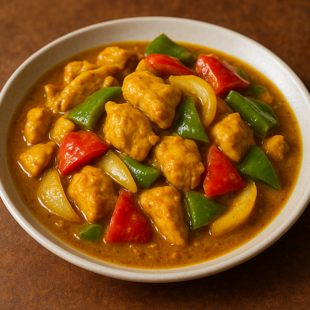 Pollo con salsa al curry