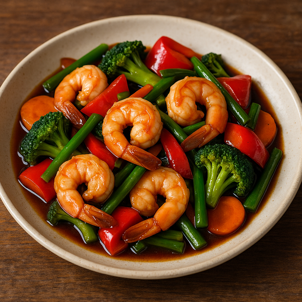 Gambas con verduras