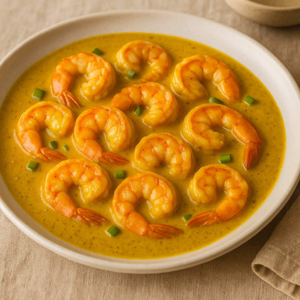 Gambas con salsa al curry